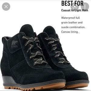 Sorel Evie Sport wedge boot in black